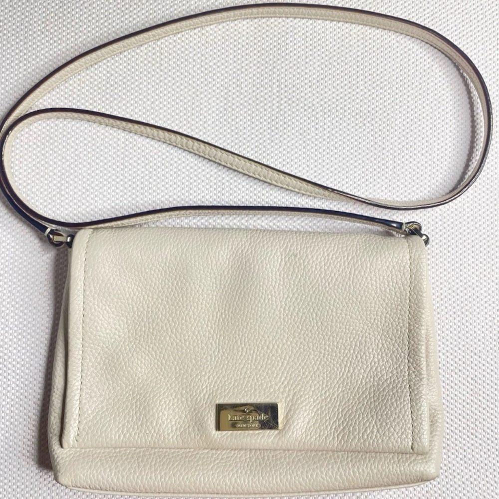 Kate Spade New York Pebbled Leather Crossbody Bag in Eggshell Rose Color